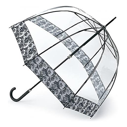 Fulton birdcage 2 luxe photo rose print ombrello nero, 88 centimetri, nero, 88 centimeters, birdcage 2 luxe