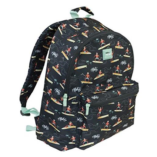 Milan mochila escolar, capacidad 21l aloha zaino casual, 41 cm, nero (negro)