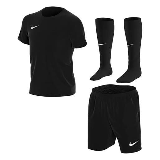Nike lk nk dry park20 kit set k, calcio unisex bambini, black/black/(white), (m)110-116