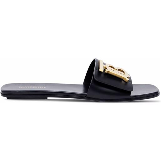 Burberry sandali con monogramma - nero