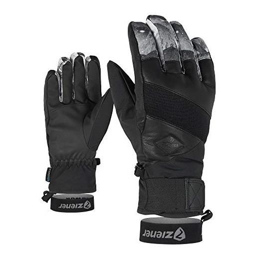 Ziener gix as(r) aw glove ski alpine, guanti da sci/sport invernali, impermeabili, traspiranti unisex-adulto, stampa grigio, 9