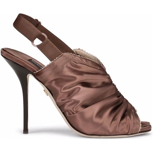 Dolce & Gabbana sandali con cinturino posteriore - marrone