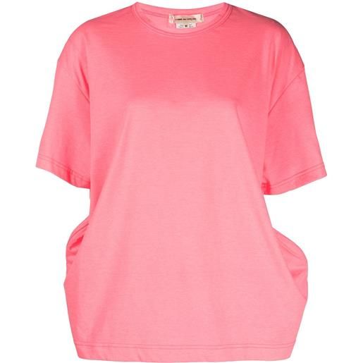 Comme Des Garçons t-shirt con dettaglio arricciato - rosa