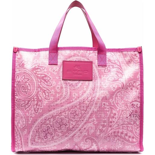 ETRO borsa tote con stampa paisley - rosa
