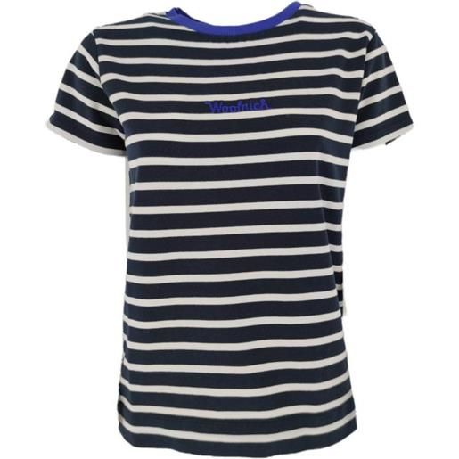 WOOLRICH t-shirt striped jersey donna melton blue stripe