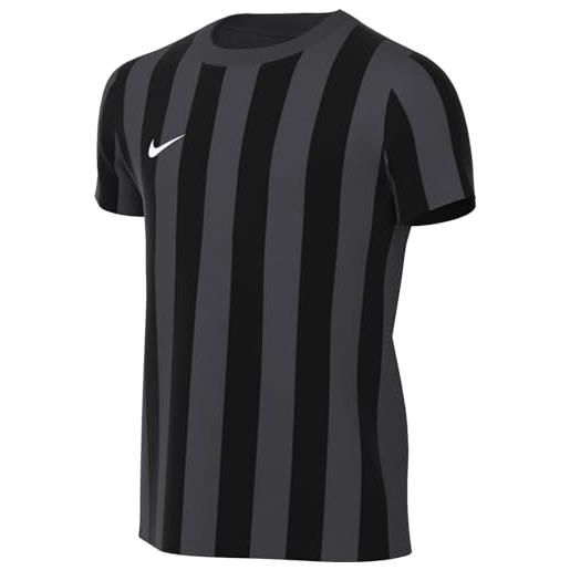 Nike striped division iv jersey maglia a maniche corte da bambino, unisex - bambini, cw3819-100, bianco/nero/nero, 8-10 anni