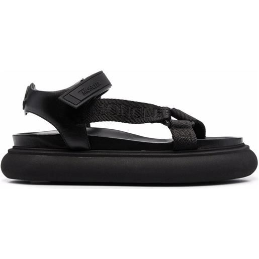 Moncler sandali con chiusure a strappo - nero