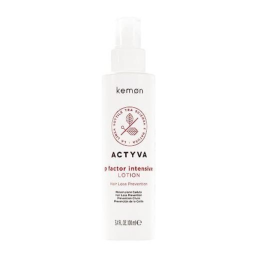 Kemon - actyva p factor lotion intensive, lozione per prevenzione alla caduta dei capelli arricchita con cellule staminali vegetali - 100 ml