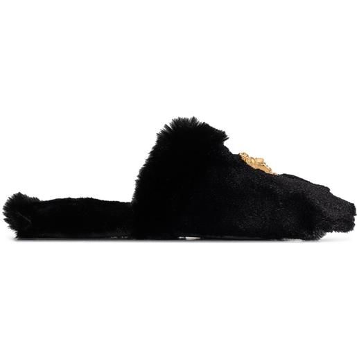 Versace slippers con decorazione - nero