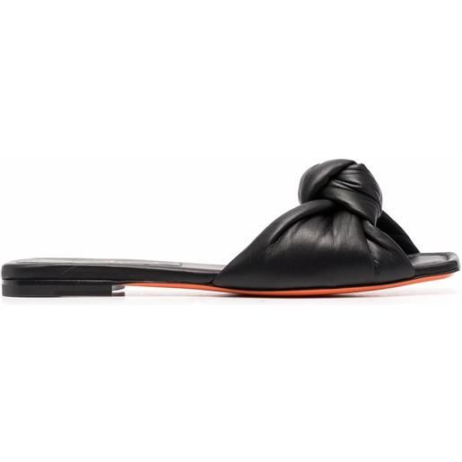 Santoni sandali con cuoio - nero