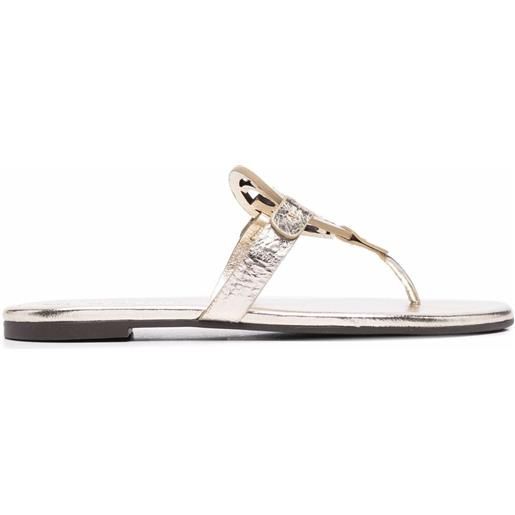 Tory Burch sandali con effetto metallico ciabatte miller - oro