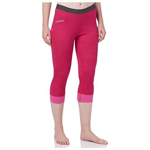 Schöffel merino sport pants short w, polo da donna, traspirante, con sistema di trasporto dell'umidità, raspberry sorbet, s