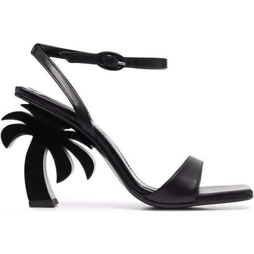 Palm Angels sandali con tacco scolpito - nero
