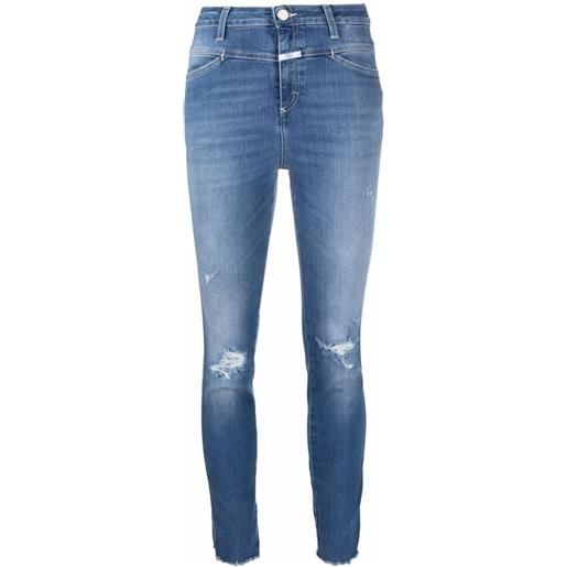 Closed jeans slim con effetto vissuto - blu