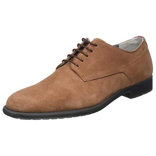 HUGO kyron_derb_ksd, scarpe eleganti da uniforme uomo, medium brown218, 43 eu