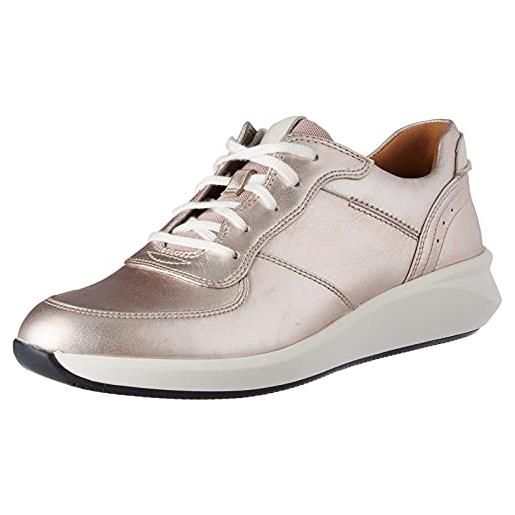 Clarks un rio sprint shoes, scarpe da ginnastica donna, white leather, 37.5 eu