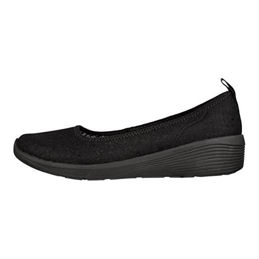 Skechers arya, scarpa mary jane donna, bordo nero della maglia del pizzo nero, 41 eu