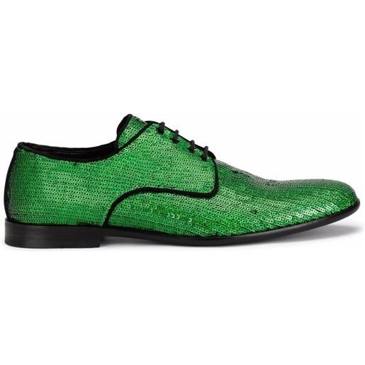 Dolce & Gabbana stringate con paillettes - verde