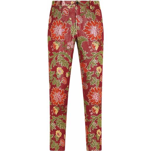 Dolce & Gabbana pantaloni con motivo jacquard - rosso