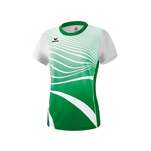 Erima atletica t-shirt, donna, smeraldo/bianco, 40