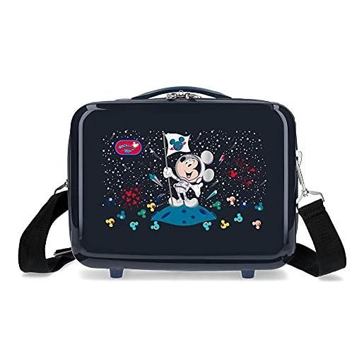 Disney topolino on the moon trousse adattabile con tracolla blu 29 x 21 x 15 cm rigido abs 9,14 l