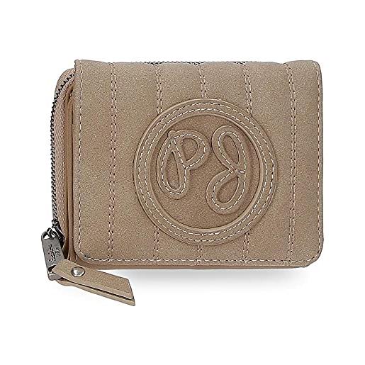 Pepe Jeans lia portafoglio con portafoglio beige 10x8x3 cm pelle sintetica, lilla/taupe (multicolore), taglia unica, portafoglio con portafoglio