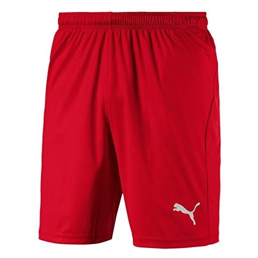 PUMA liga shorts core, pantaloncini da calcio, uomo, rosso (puma red/puma white), xl