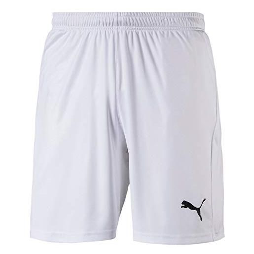 PUMA liga shorts core, pantaloncini da calcio, uomo, bianco (puma white/puma black), m