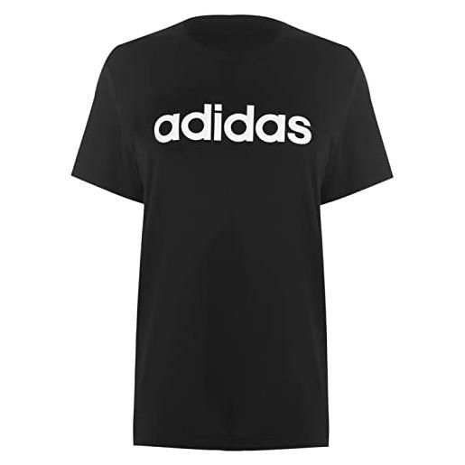 adidas essential linear, maglietta unisex-adulto, nero/bianco, xxs