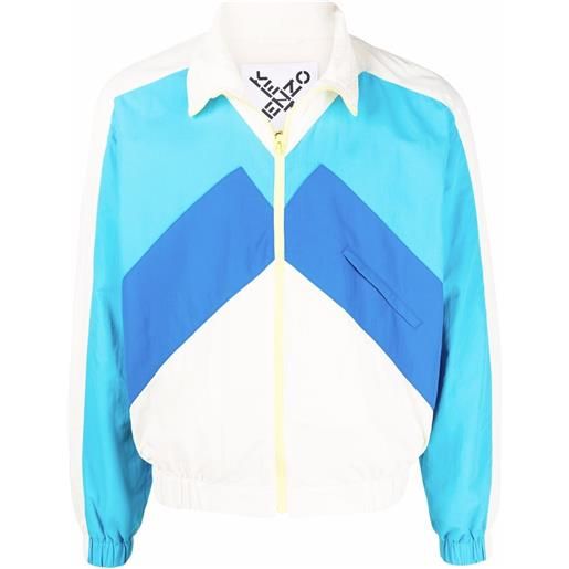 Kenzo giacca a vento con design color-block - toni neutri