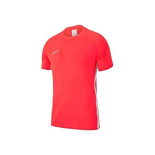 Nike academy19 training top ss maglia, unisex bambini, bright crimson/white/white, l