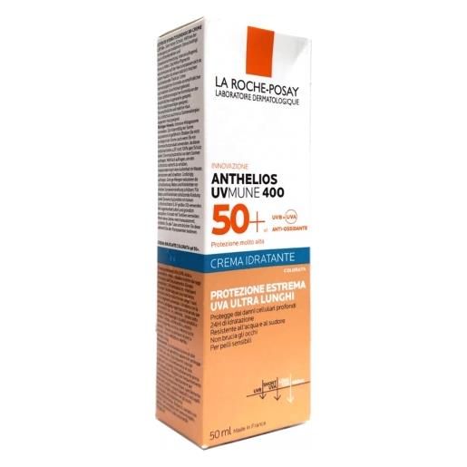 LA ROCHE POSAY-PHAS (L'Oreal) anthelios uvmune 400 crema idratante spf50+ colorata - protezione solare molto alta per il viso - 50 ml