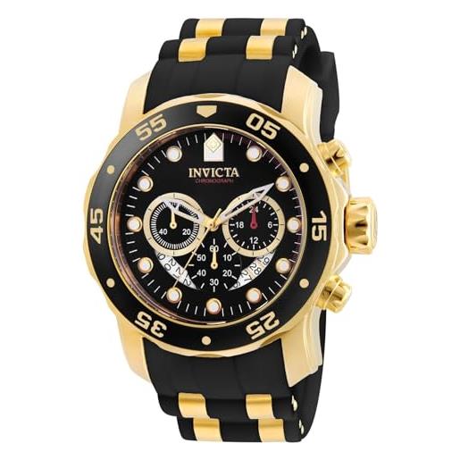 Invicta pro diver scuba - orologio da uomo in acciaio inossidabile con movimento al quarzo, oro/nero - 48 mm