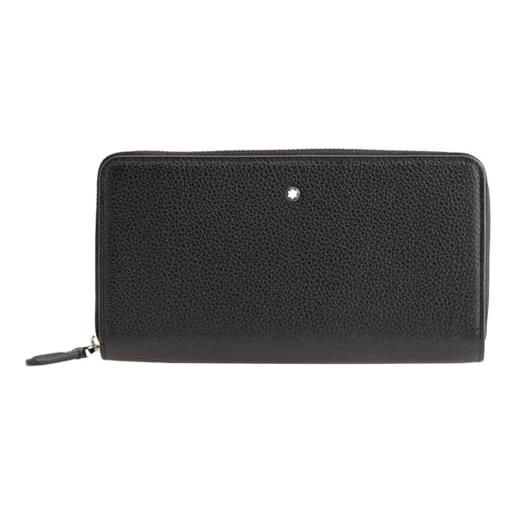 Montblanc meisterstück - portafoglio soft grain 12 cc con chiusura lampo perimetrale, colore: nero, nero, business