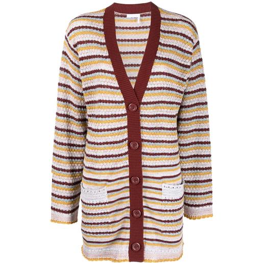 See by Chloé cardigan a righe - rosso