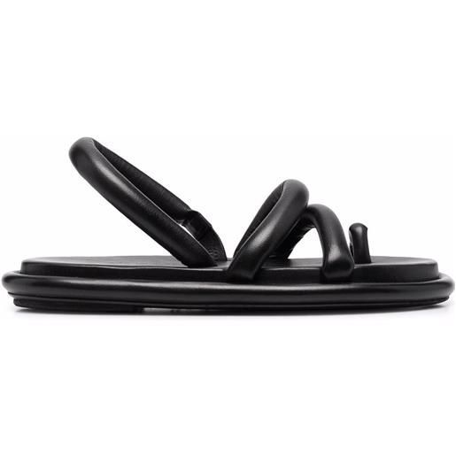 Marsèll sandali con suola piatta spalmata - nero