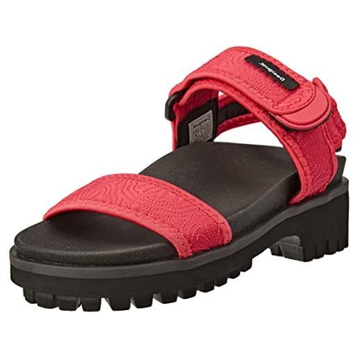 Desigual scarpe sanda, sandali bassi donna, colore: rosso, 40 eu