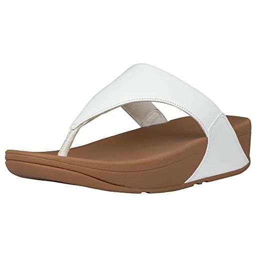 Fitflop lulu-puntale in pelle, infradito donna, platino, 42 eu
