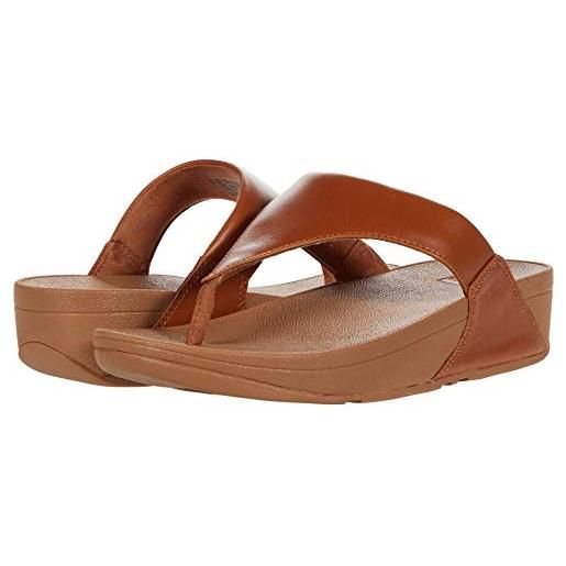 Fitflop lulu leather toepost, infradito donna, rosa (rose gold 323), 36 eu