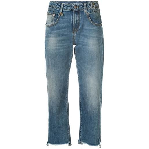 R13 jeans dritti crop - blu
