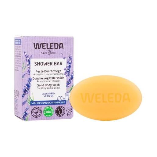 Weleda shower bar lavender + vetiver sapone solido lenitivo per aromaterapia 75 g per donna