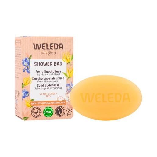Weleda shower bar ylang ylang + iris sapone solido aromaterapico per una sensazione di sicurezza ed equilibrio 75 g per donna