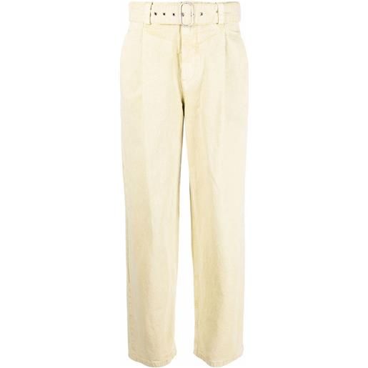 Jil Sander pantaloni dritti con pieghe - giallo