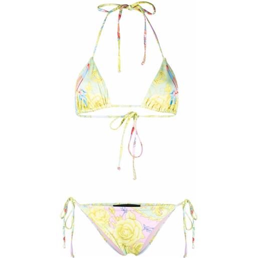 Philipp Plein set bikini barocco con stampa - giallo