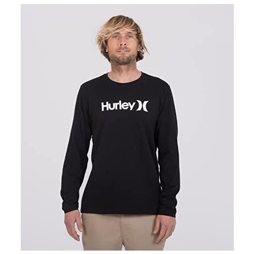 Hurley evd wsh oao ls tee maglietta, nero, m uomo
