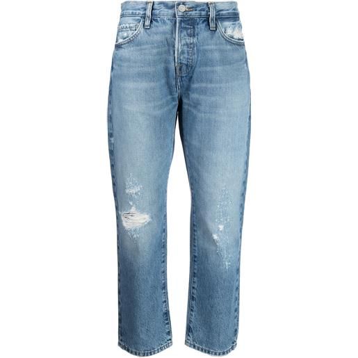 FRAME jeans crop con effetto vissuto - blu