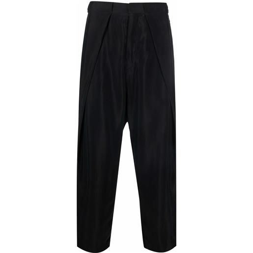 Balmain pantaloni crop con righe laterali - nero