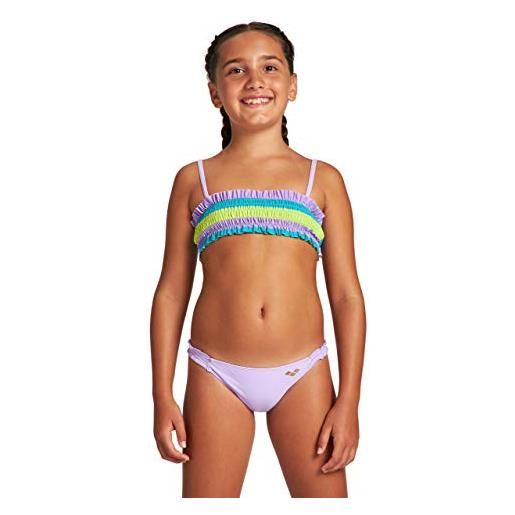 ARENA g sweetie jr bandeau - set bikini da bambina, bambina, 004190, ibisco rosa multi, 152