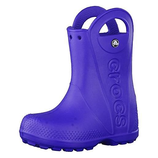 Crocs handle it rain boot k, stivali di gomma unisex bambini, blu (cerulean blue), 24/25 eu