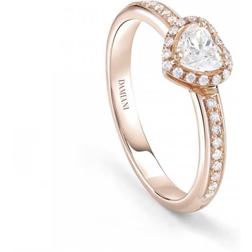 Damiani anello minou in oro rosa con diamante taglio cuore